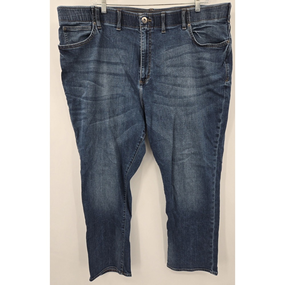 Lee Jeans Mens 52x30 (48x29)Extreme Motion Straight Fit Tapered Leg Blue Denim‎